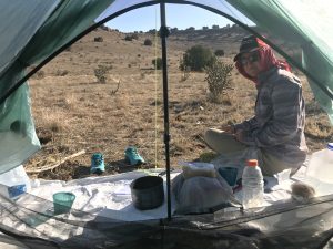 India tent camping southeast of La Junta