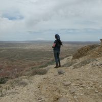 Friend Lyn overlooking Vermillion Basin